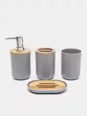 Серый аксессуары для ванной комнаты 4 предмета