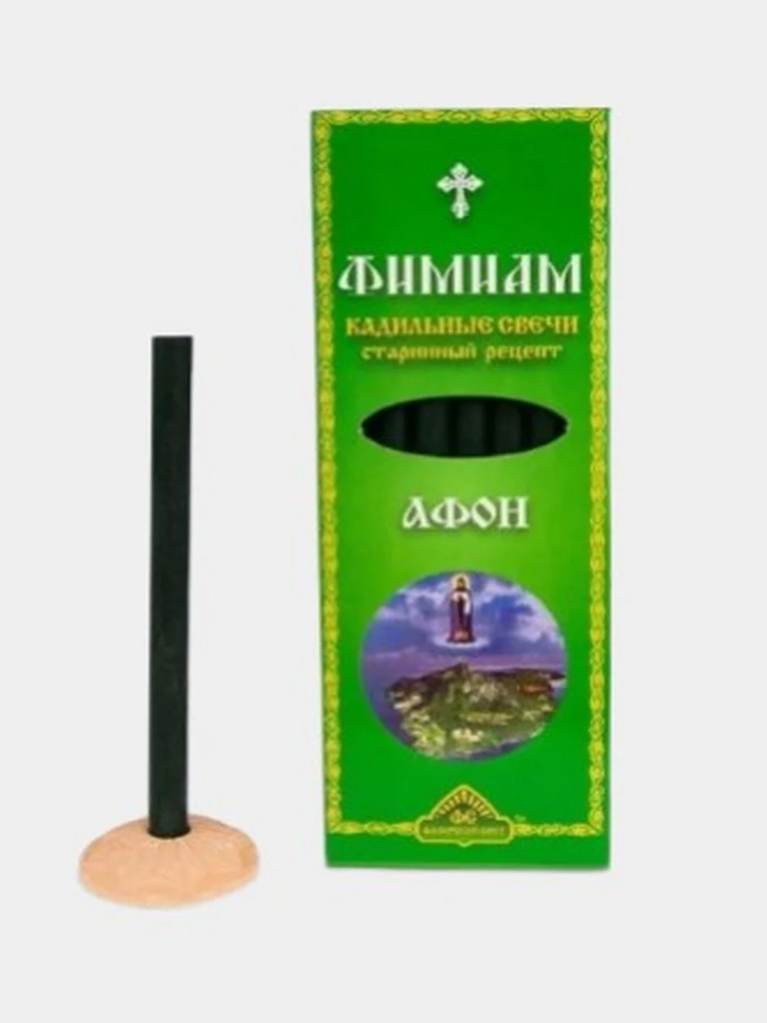 Свечи кадильные, фимиам, монашенки, 11 смх7 мм, 7 шт в упаковке, с подсвечником