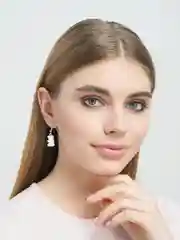 Белый серьги "Мармеладные мишки"