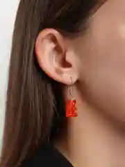 Красный серьги "Мармеладные мишки"
