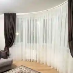 Тюль белый на окна 3м, 4м, 5м, 6м, занавеска, прозрачная, на кухню, зал, спальню, тканевая