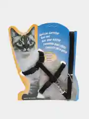 Черный шлейка для кошек с поводком 9 цветов