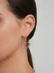 Серьги-подвески в виде контура сердца, 2 цвета