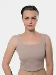 Бежевый майка топ женский