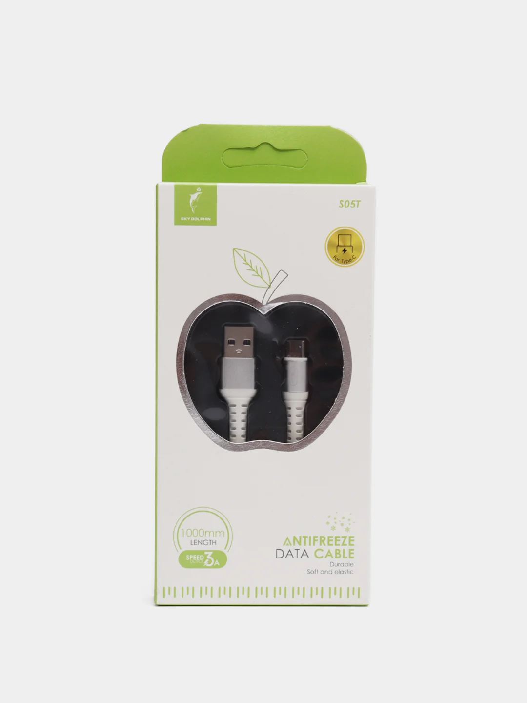 Белый кабель изностойкий SKYDOLPHIN S05 Lightning / Type-C / microUSB