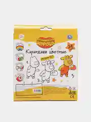 Цветные карандаши Умка "Оранжевая корова", 24 цвета, шестигранные, коробка