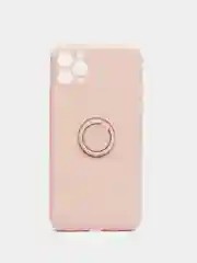 Розовый чехол силиконовый с кольцом на iPhone 11 Pro Max mobios