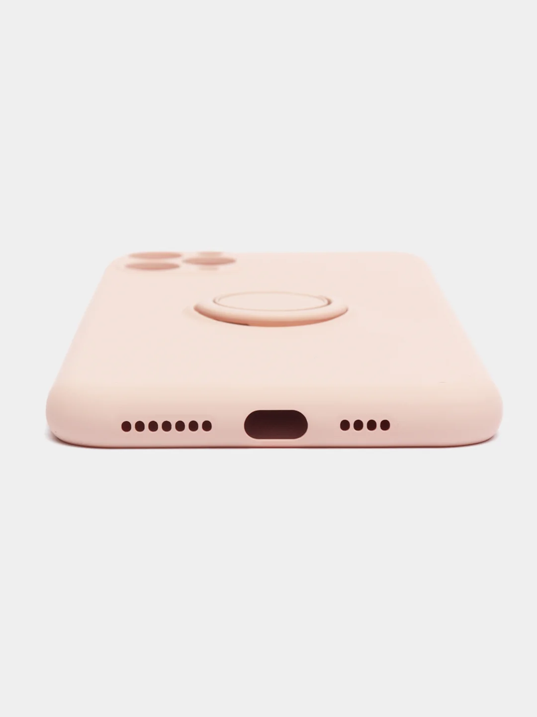 Розовый чехол силиконовый с кольцом на iPhone 11 Pro Max mobios