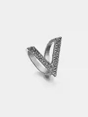 Серебряный брошь-держатель для платка со стразами, 2 цвета