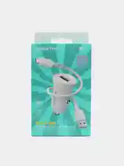 Белый автомобильное зарядное устройство USB 2,4A BOROFONE BZ18,BZ18A PD20W Quick Charge 3.0