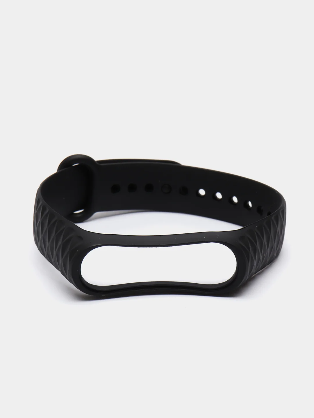 Черный ремешок силиконовый для Xiaomi Mi Band 3, Mi Band 4 (Ми Банд 3, 4), рифленый