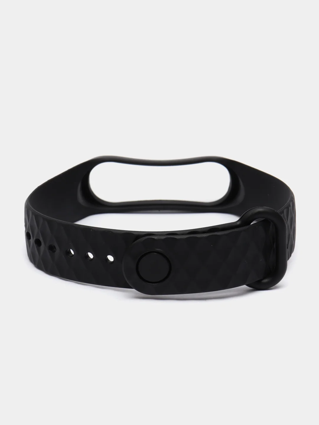 Черный ремешок силиконовый для Xiaomi Mi Band 3, Mi Band 4 (Ми Банд 3, 4), рифленый