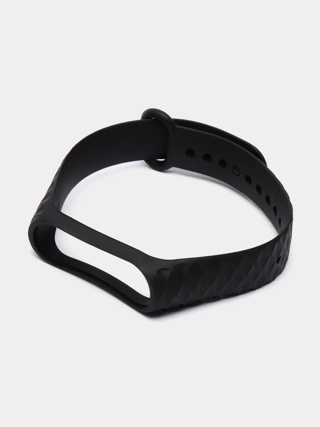 Черный ремешок силиконовый для Xiaomi Mi Band 3, Mi Band 4 (Ми Банд 3, 4), рифленый