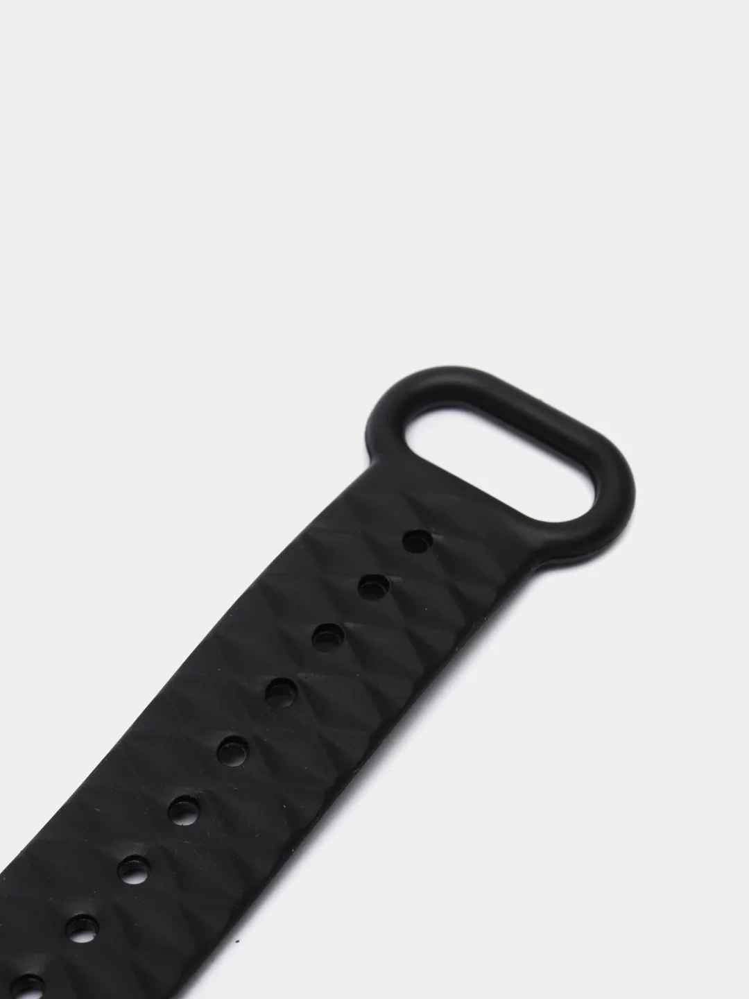 Черный ремешок силиконовый для Xiaomi Mi Band 3, Mi Band 4 (Ми Банд 3, 4), рифленый