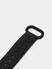 Черный ремешок силиконовый для Xiaomi Mi Band 3, Mi Band 4 (Ми Банд 3, 4), рифленый