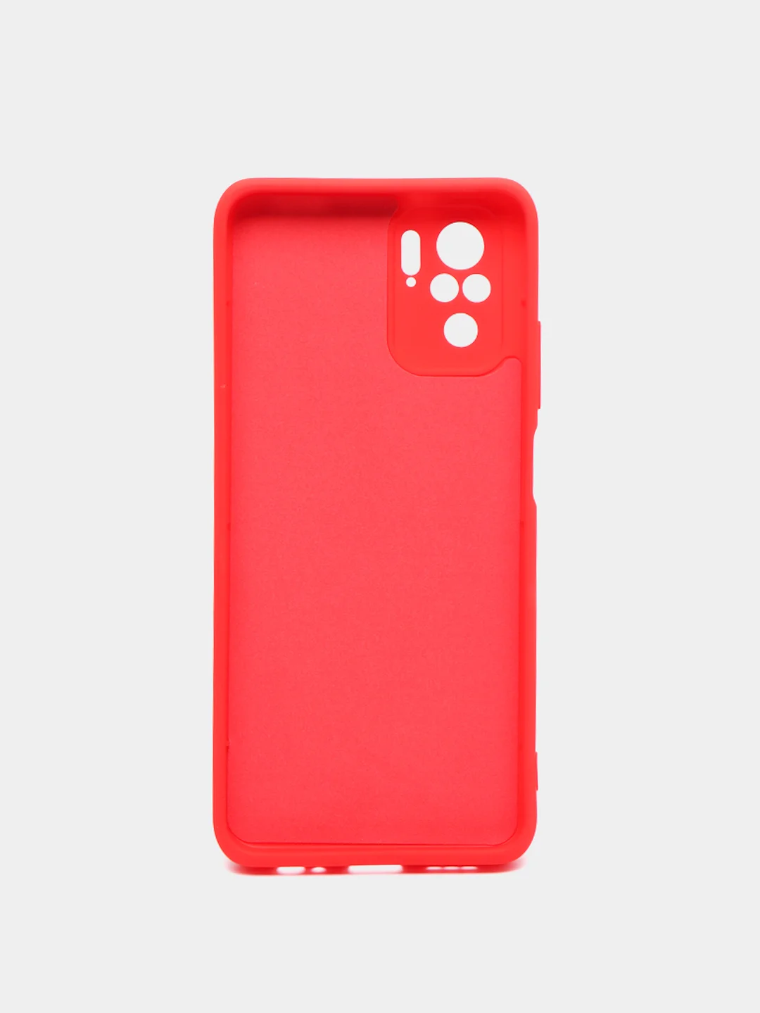 Красный чехол для Xiaomi Redmi Note 10 силиконовый противоударный матовый с бархатом внутри