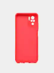 Красный чехол для Xiaomi Redmi Note 10 силиконовый противоударный матовый с бархатом внутри