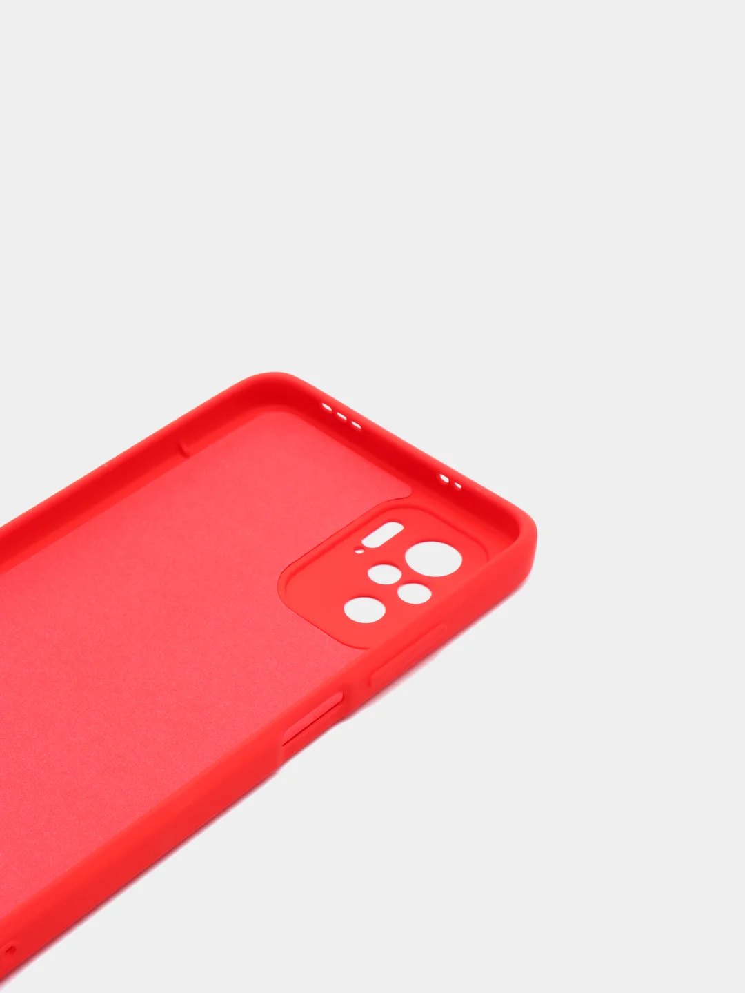 Красный чехол для Xiaomi Redmi Note 10 силиконовый противоударный матовый с бархатом внутри