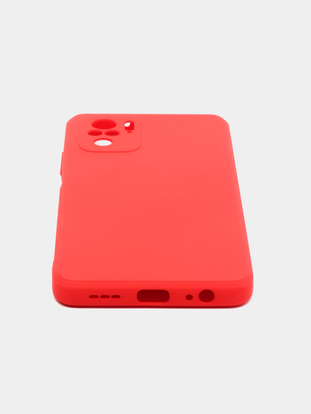Красный чехол для Xiaomi Redmi Note 10 силиконовый противоударный матовый с бархатом внутри