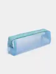 Голубой пенал школьный прозрачный