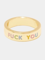 Парное кольцо "Fuck You, Сердце, Цветок, Смайл" для влюбленных, друзей