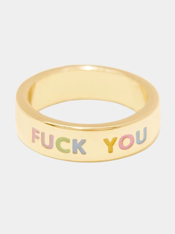 Парное кольцо "Fuck You, Сердце, Цветок, Смайл" для влюбленных, друзей