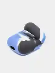 Синий меланж чехол для наушников Apple Airpods 1 и 2 силиконовый