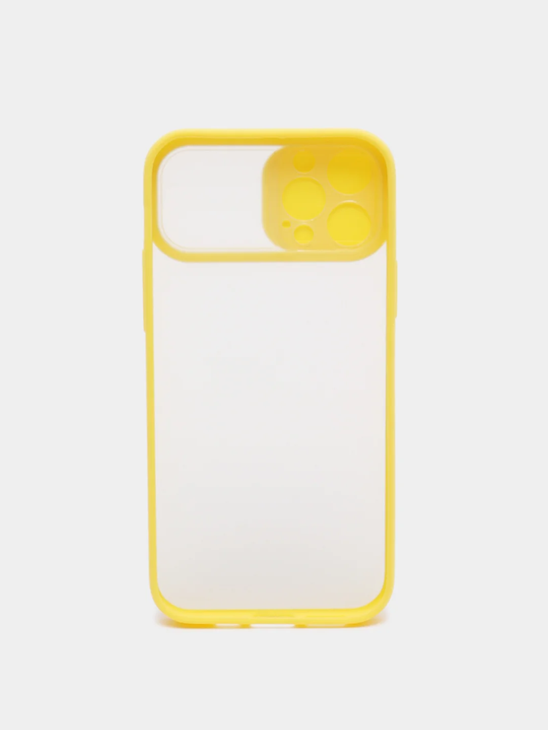 Желтый чехол iPhone 12 Pro с защитой камеры