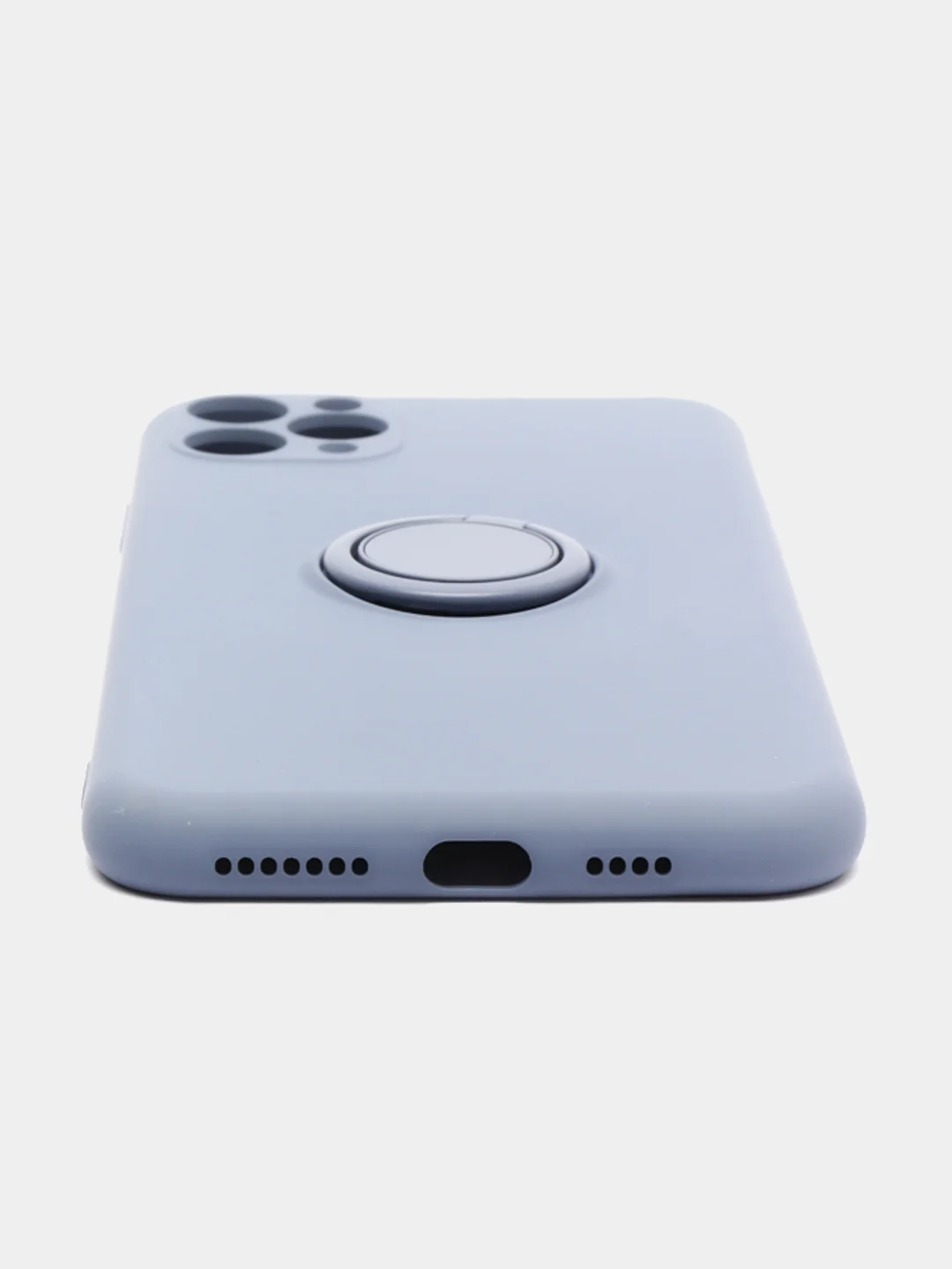 Синий меланж чехол силиконовый с кольцом на iPhone 11 Pro Max mobios
