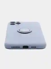 Синий меланж чехол силиконовый с кольцом на iPhone 11 Pro Max mobios