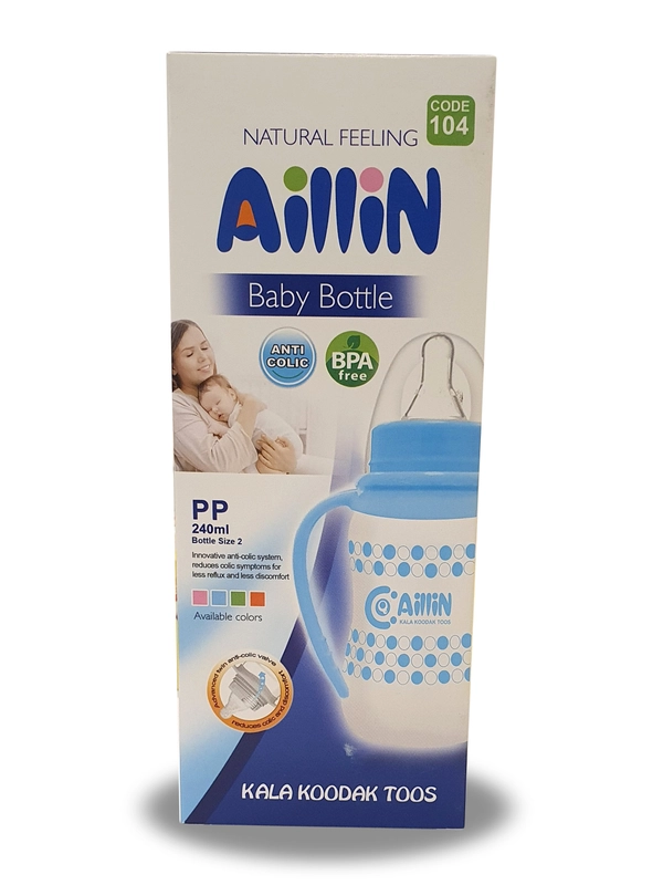Бутылочка Aillin 240мл с ручками и силиконовой классической соской