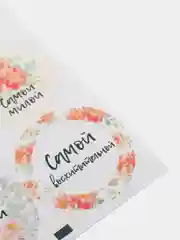 Коралловый наклейки новогодние / Наклейки на подарки и букеты, 9,5*16 см / 8 марта / 14, 23 Февраля