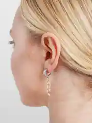 Женские серьги с цепочкой, серебряный цвет