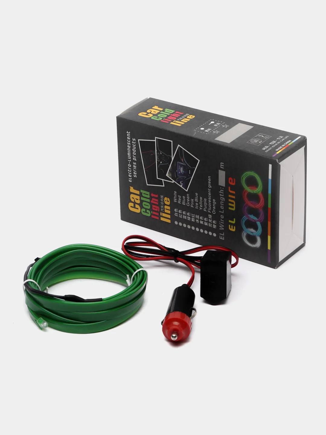 Зеленый неоновая лента для авто EL wire 3m