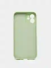 Мятный чехол для Phone 11, 12 силиконовый с бархатной подкладкой и прямыми бортами