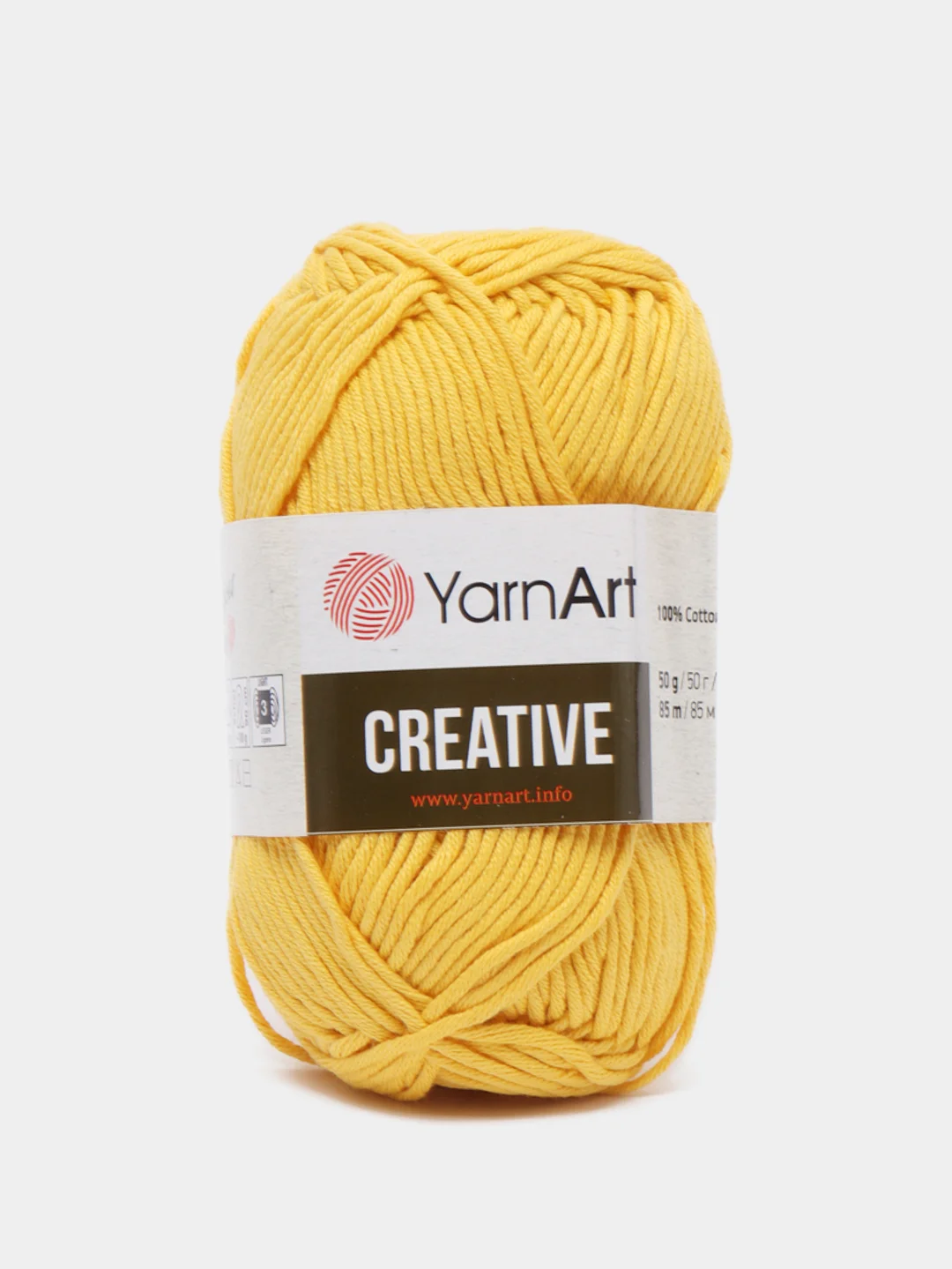 Желтый пряжа YarnArt Creative, 50 г, 85 м, 100% хлопок