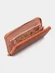 Медный женский кошелёк на молнии с ремешком на руку