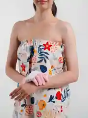 Розовый мочалка-перчатка массажная 14 см x 18 см