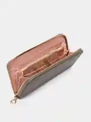 Тёмно-зелёный женский кошелёк на молнии с ремешком на руку