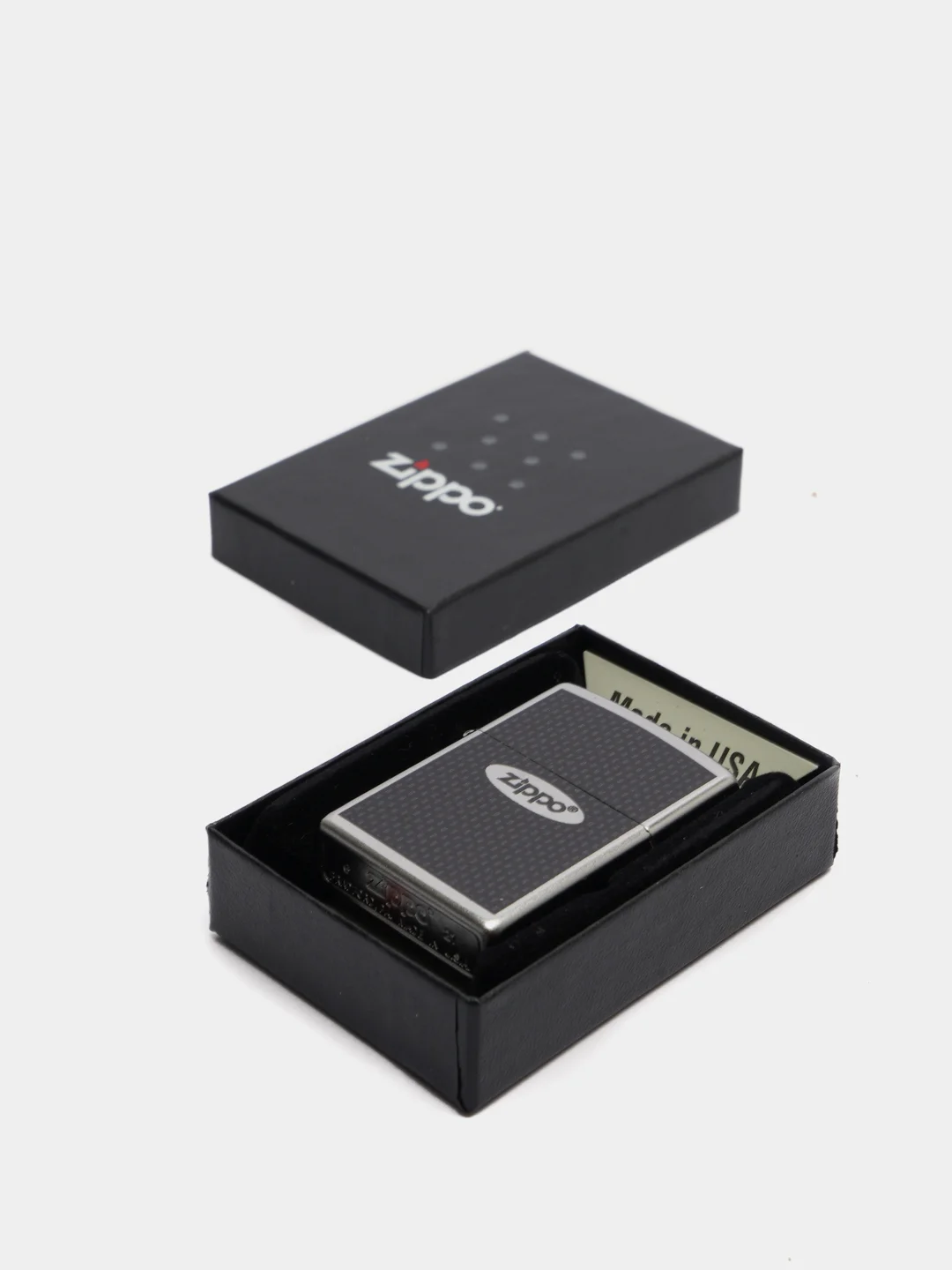 Зажигалка бензиновая Zippo 205 Zippo Oval Chromed Out, лого овал (покрытие Satin Chrome)