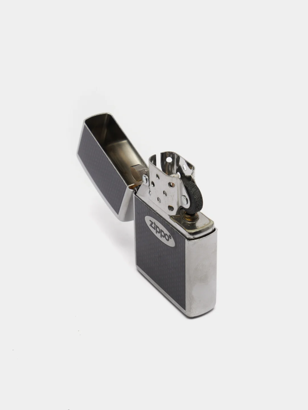 Зажигалка бензиновая Zippo 205 Zippo Oval Chromed Out, лого овал (покрытие Satin Chrome)
