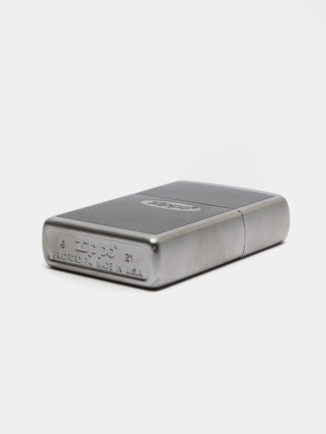 Зажигалка бензиновая Zippo 205 Zippo Oval Chromed Out, лого овал (покрытие Satin Chrome)