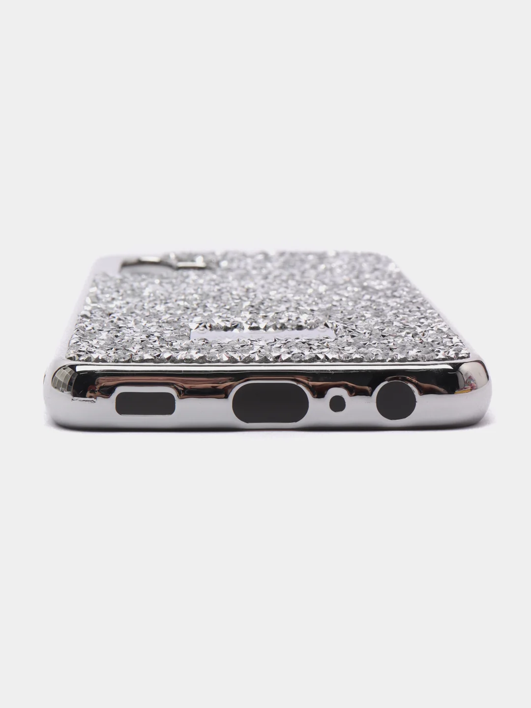 Серебряный чехол со стразами Samsung A32, A22 4G, A22 5G, A50, A51, A52, Redmi Note 10, Note 8 Pro