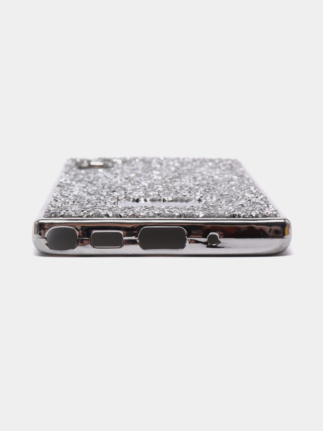 Серебряный чехол со стразами Samsung A32, A22 4G, A22 5G, A50, A51, A52, Redmi Note 10, Note 8 Pro