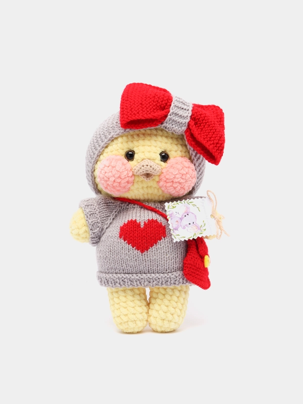 Игрушка Уточка Лалафанфан Амигуруми вязаная, 23 см