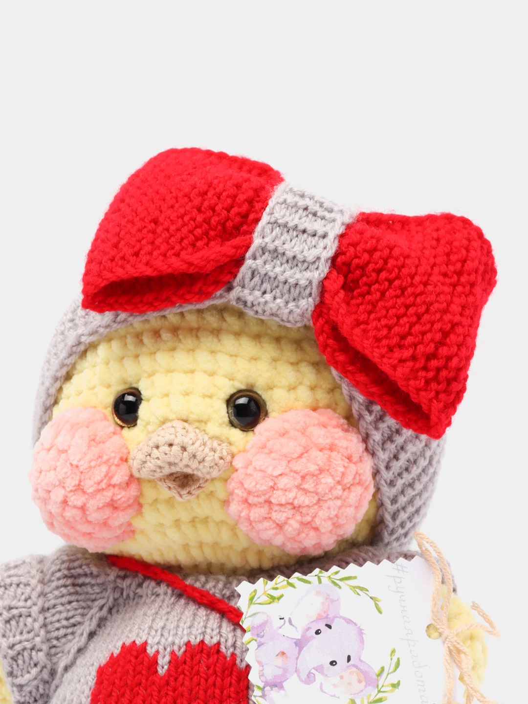 Игрушка Уточка Лалафанфан Амигуруми вязаная, 23 см