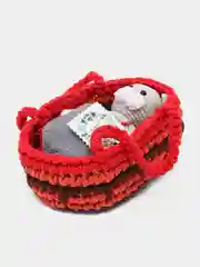 Вязаный котик с люлькой-переноской Амигуруми, 18 см