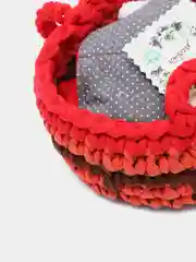 Вязаный котик с люлькой-переноской Амигуруми, 18 см