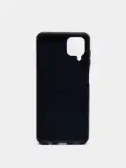 Темно-синий чехол Samsung A12 / M12 имитация под карбон и металл