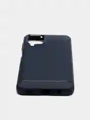 Темно-синий чехол Samsung A12 / M12 имитация под карбон и металл